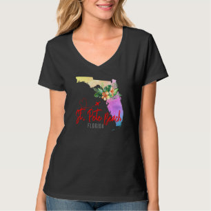 St Pete Beach Map Matching Vacation Family Girls t T-Shirt