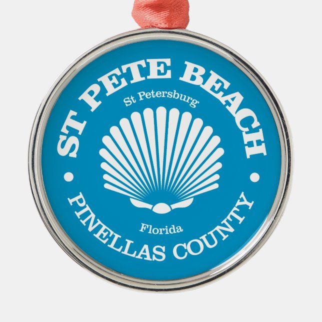 St Pete Beach (seashell) Metal Tree Decoration (Front)