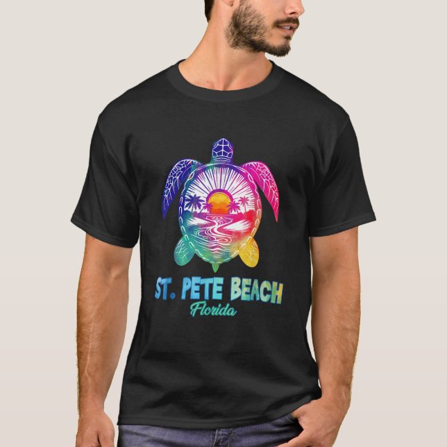 St Pete Beach Tie Dye Sea Turtle  Florida Vacation T-Shirt (Front)