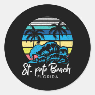 St. Pete Beach Tropical Vibes Florida Souvenir Vac Classic Round Sticker