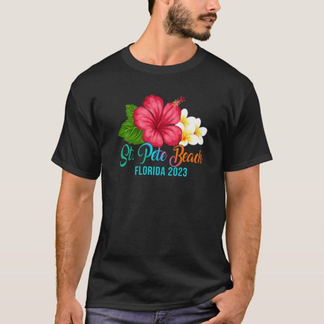 St Pete Beach Vacation Florida Tropical Hibiscus F T-Shirt (Front)