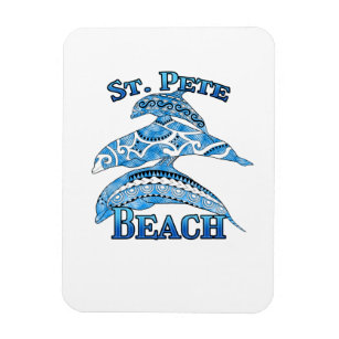St. Pete Florida Beach Vacation Tribal Dolphins Magnet