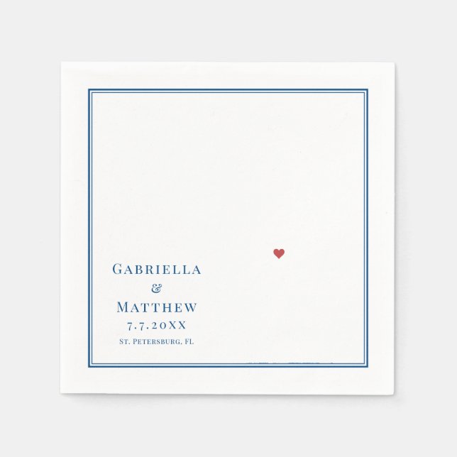 St. Pete Florida Map Elegant Wedding Napkin (Front)