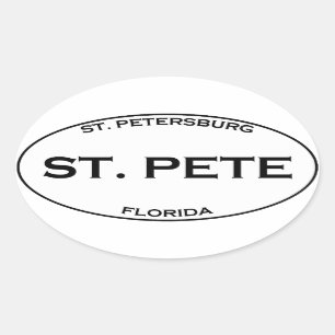 ST. PETE - St. Petersburg Florida Oval Sticker