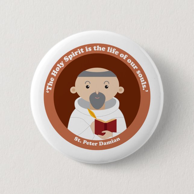 St. Peter Damian 6 Cm Round Badge (Front)