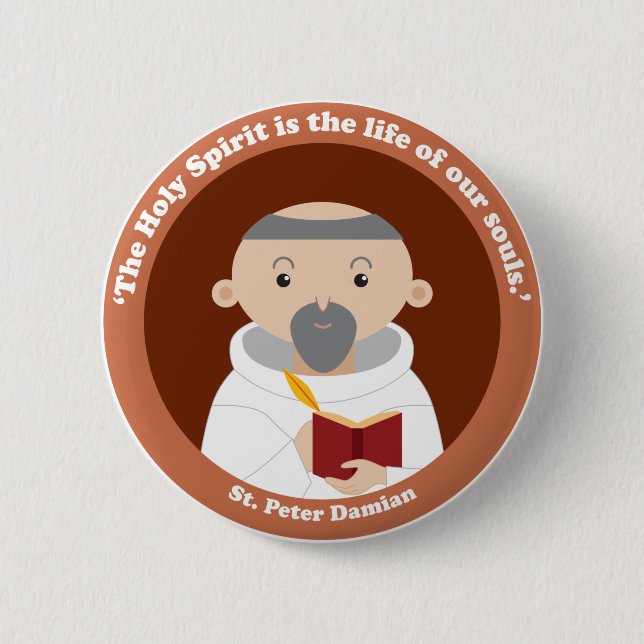 St. Peter Damian 6 Cm Round Badge (Front)