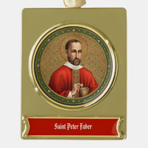 St. Peter Faber (BK 051) Gold Plated Banner Ornament