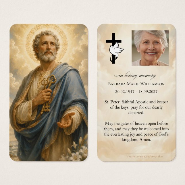 St. Peter Funeral Prayer Card (Front & Back)