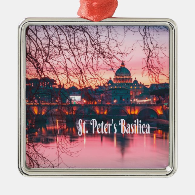 St. Peter’s Basilica, Rome, Italy Metal Tree Decoration (Front)