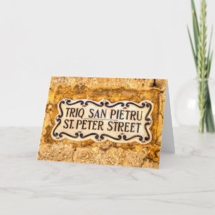 St Peter Street Sign Malta Card