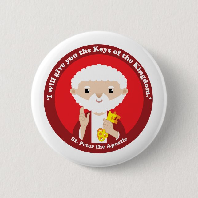 St. Peter the Apostle 6 Cm Round Badge (Front)