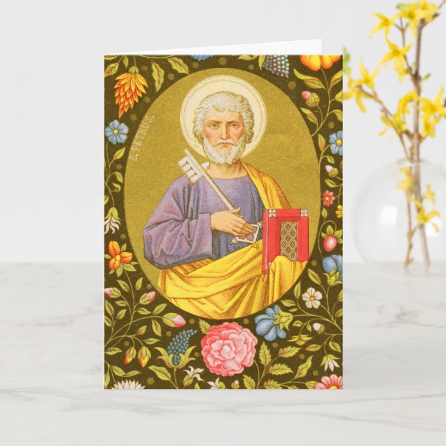 St Peter the Apostle (PM07) Blank Greeting Card 2 (Yellow Flower)