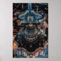 St Peter's Basilica and Square at Night