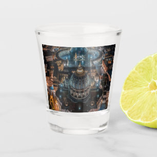 St Peter's Basilica and Square at Night Shot Glass