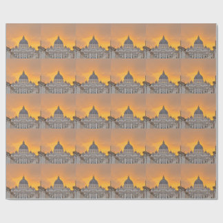 St. Peter's Basilica at Sunset, Vatican City Wrapping Paper