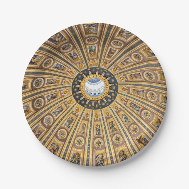 St. Peter's Basilica Dome - Vatican, Rome, Italy Paper Plate (Front)