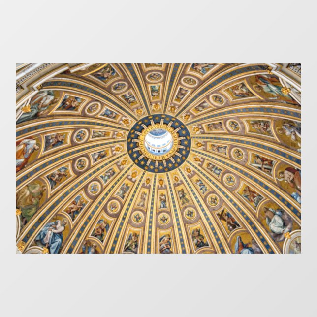 St. Peter's Basilica Dome - Vatican, Rome, Italy Window Cling (Sheet)