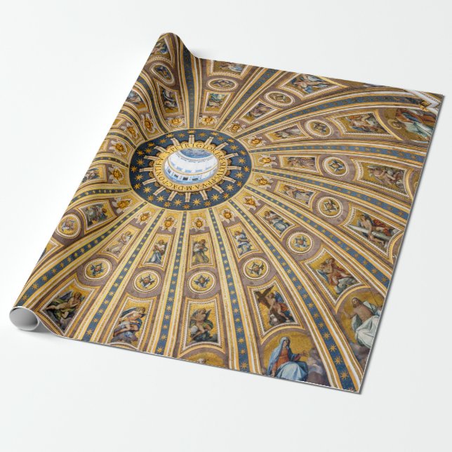 St. Peter's Basilica Dome - Vatican, Rome, Italy Wrapping Paper (Unrolled)