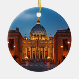 St Peter's Basilica in Rome - Italy Ceramic Tree Decoration