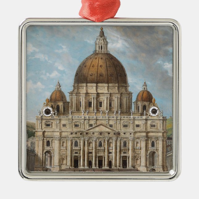 St Peter's Basilica in the Vatican City Metal Tree Decoration (Front)