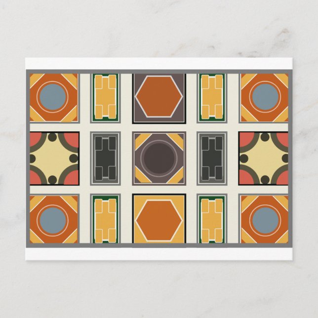 St. Peter's Basilica Rome Inspired Tile Design Postcard (Front)