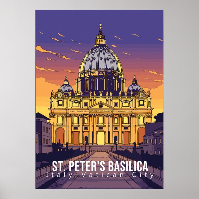 St. Peter's Basilica, travel art poster (Front)