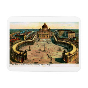 St. Peter's Cathedral, Rome, Italy Vintage Style Magnet