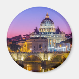 St Peter's Cathedral Vatican city Rome dusk Magnet