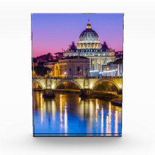 St Peter's Cathedral Vatican city Rome dusk Photo Block