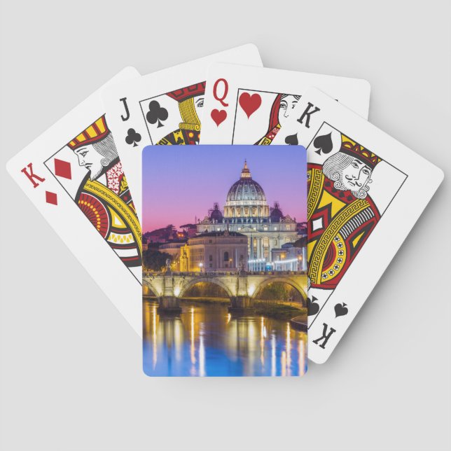 St Peter's Cathedral Vatican city Rome dusk Playing Cards (Back)