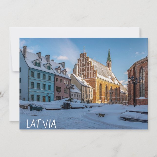 St. Peter's Church in winter in Riga, Latvia Card (Front)