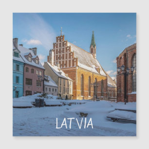 St. Peter's Church in winter in Riga, Latvia Magne