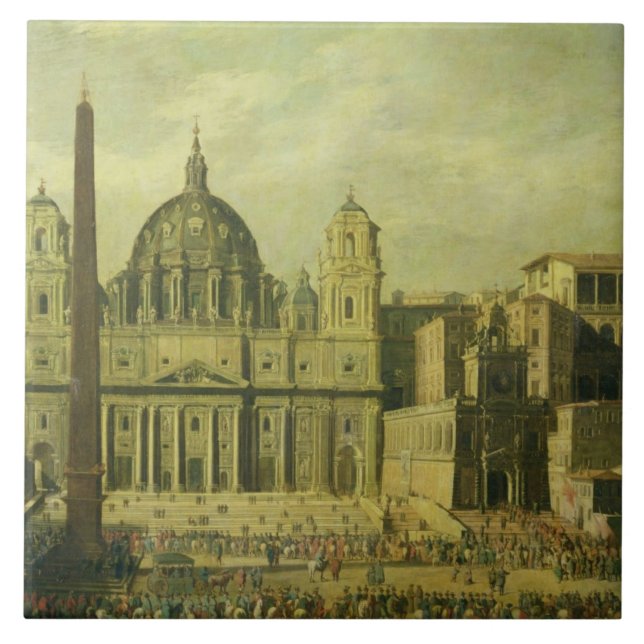 St. Peter's, Rome, 1630 (oil on canvas) Tile (Front)