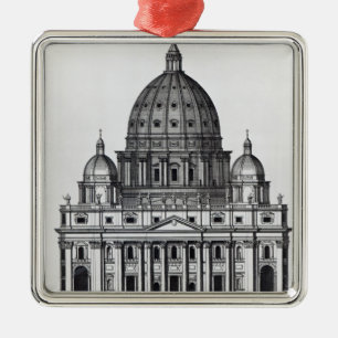 St. Peter's, Rome, engraved by C. Campbell Metal Tree Decoration