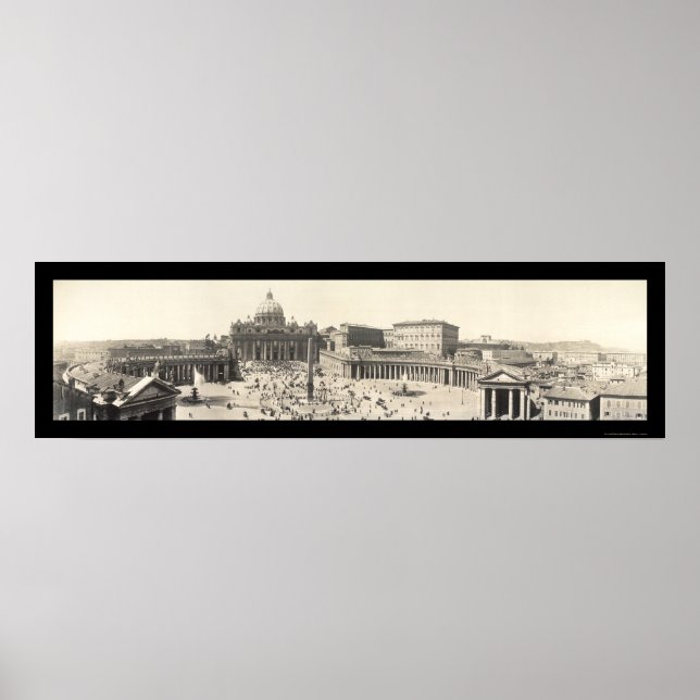 St Peter's Rome, Italy Photo 1909 Poster (Front)