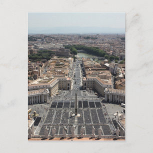 St. Peter's Square from Rome in Vatican State Postcard