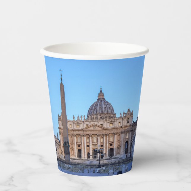 St. Peter's Square in Vatican City - Rome, Italy Paper Cups (Front)