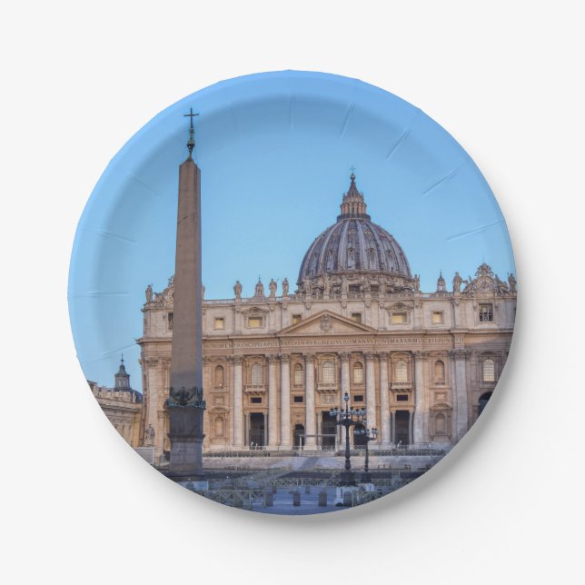 St. Peter's Square in Vatican City - Rome, Italy Paper Plate (Front)
