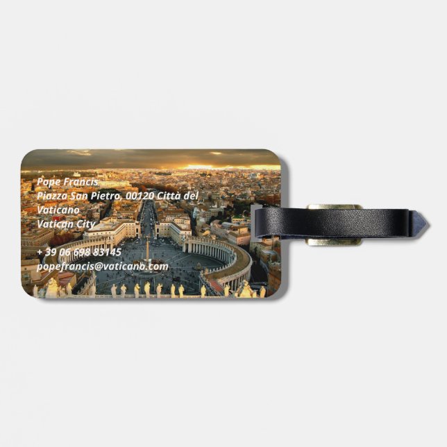St Peters Square Vatican Luggage Tag (Back Horizontal)