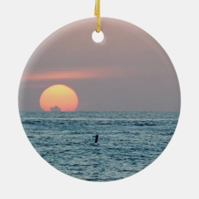 St Petersburg Beach Florida Sunset Ceramic Tree Decoration (Back)