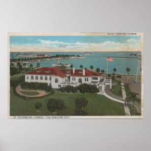 St. Petersburg, FL - Aerial of Yacht Club & Poster