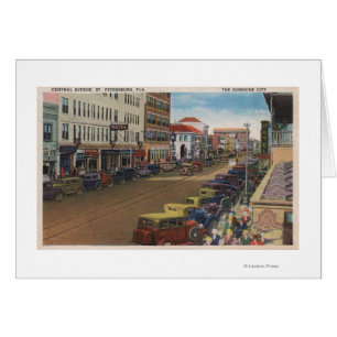 St. Petersburg, FL - View of Central Ave w/