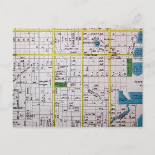 St Petersburg, FL Vintage Map Postcard