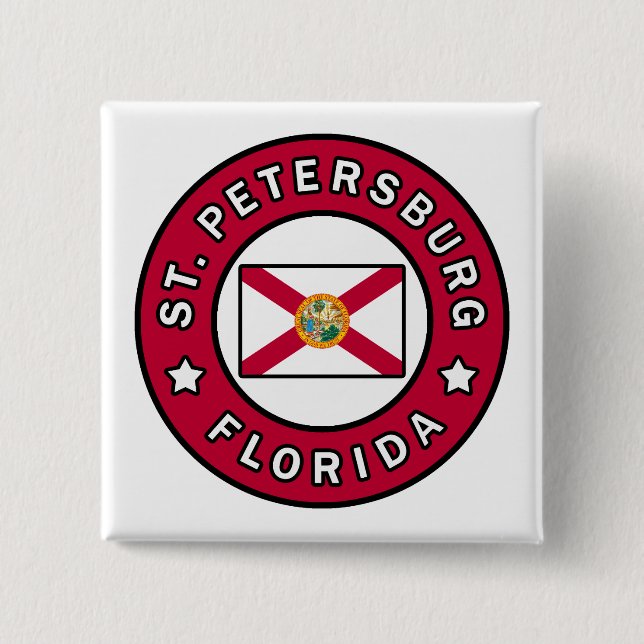 St. Petersburg Florida 15 Cm Square Badge (Front)
