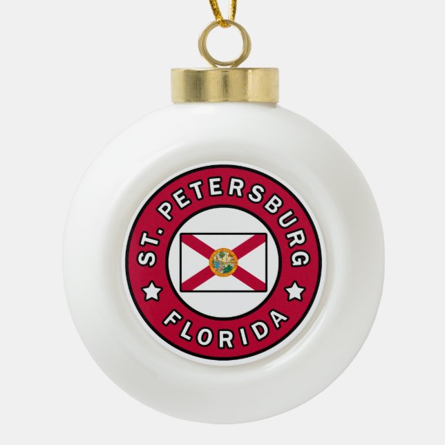 St. Petersburg Florida Ceramic Ball Christmas Ornament (Front)