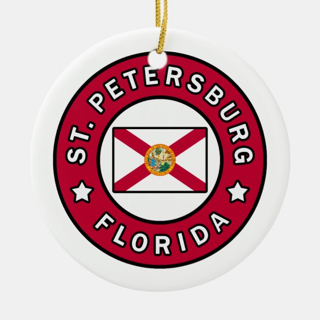 St. Petersburg Florida Ceramic Tree Decoration (Front)