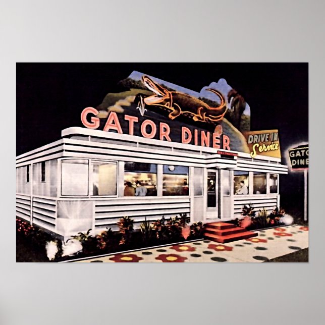 St. Petersburg, Florida Gator Diner Restaurant Poster (Front)