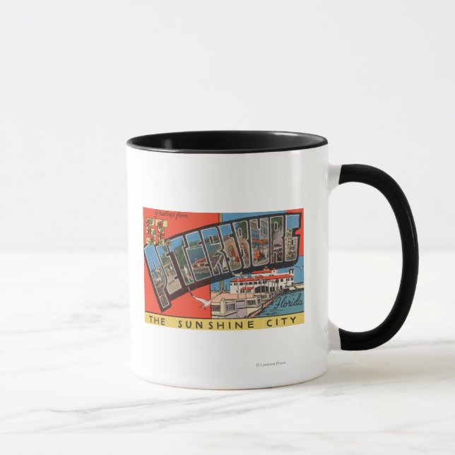 St. Petersburg, Florida - Large Letter Scenes Mug (Right)