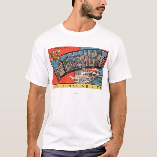St. Petersburg, Florida - Large Letter Scenes T-Shirt (Front)