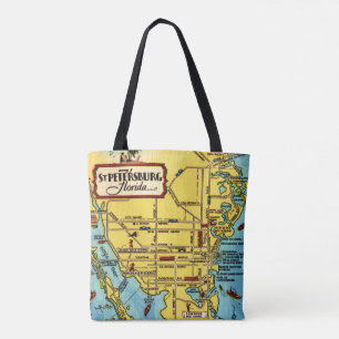 St Petersburg Florida Map  Tote Bag